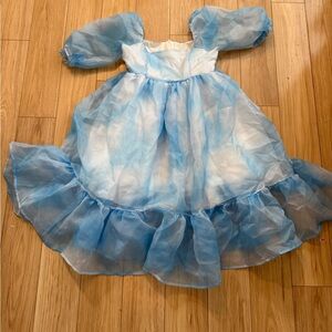 Head in the Clouds Blue and White Poofy Cloud Dress